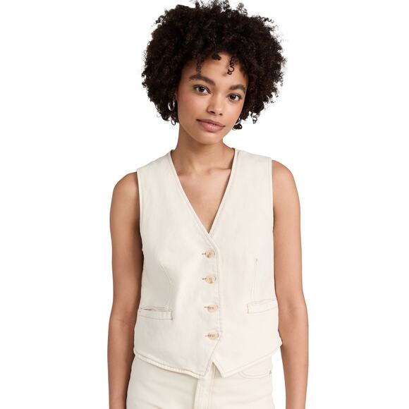 NWT‎ PISTOLA WOMEN'S DENIM VEST ECRU SIZE XXL $138 - Picture 1 of 8